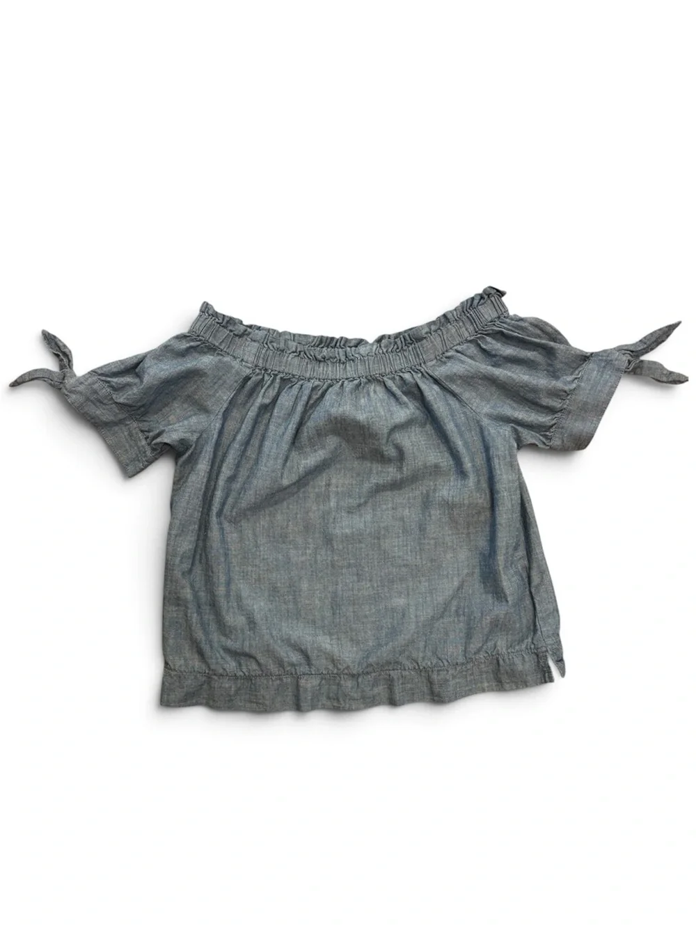 J. CrewOff-the-Shoulder Chambray Top in Denim Blue Size 6 Small